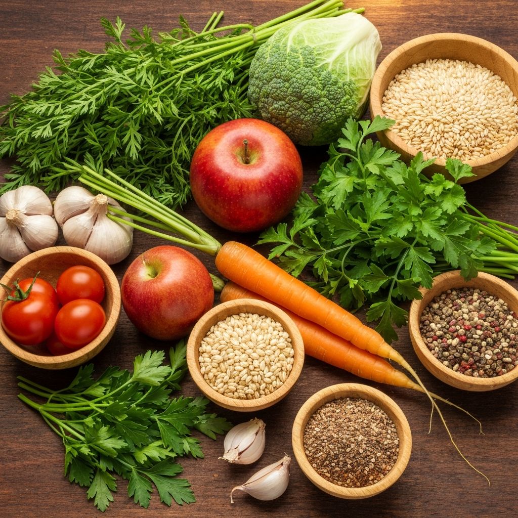 Harmonious food display with various textures