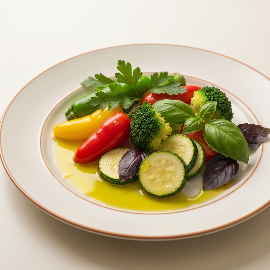 Balanced food plate with fresh vegetables and grains